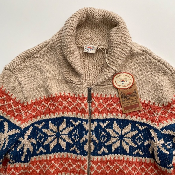 Faherty Nwt Knit Surf to Snow Pacific Wheat Zip Up Cardigan Sweater XXL - Picture 2 of 6